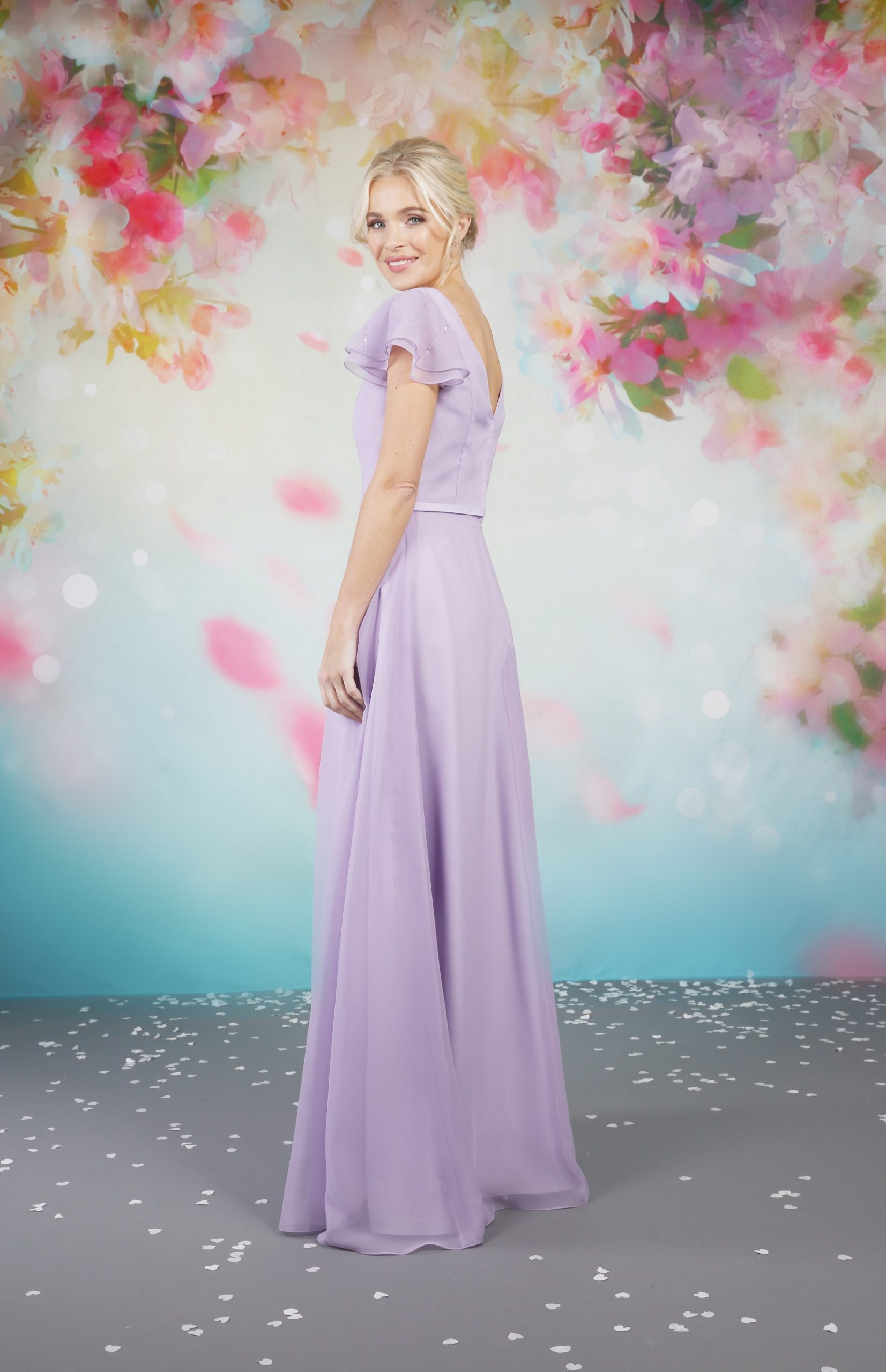 Layered Sequin Sleeve Dress - Emma Bridals