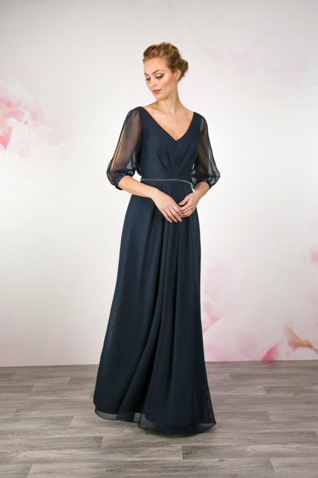 Split Sleeve Chiffon Dress - Emma Bridals