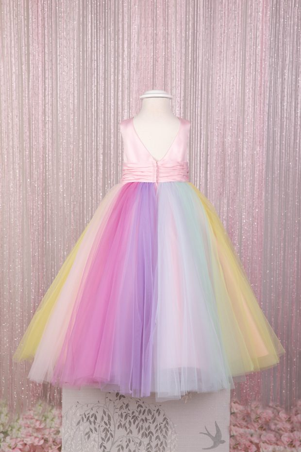 Satin & Tulle Rainbow Dress - Emma Bridals