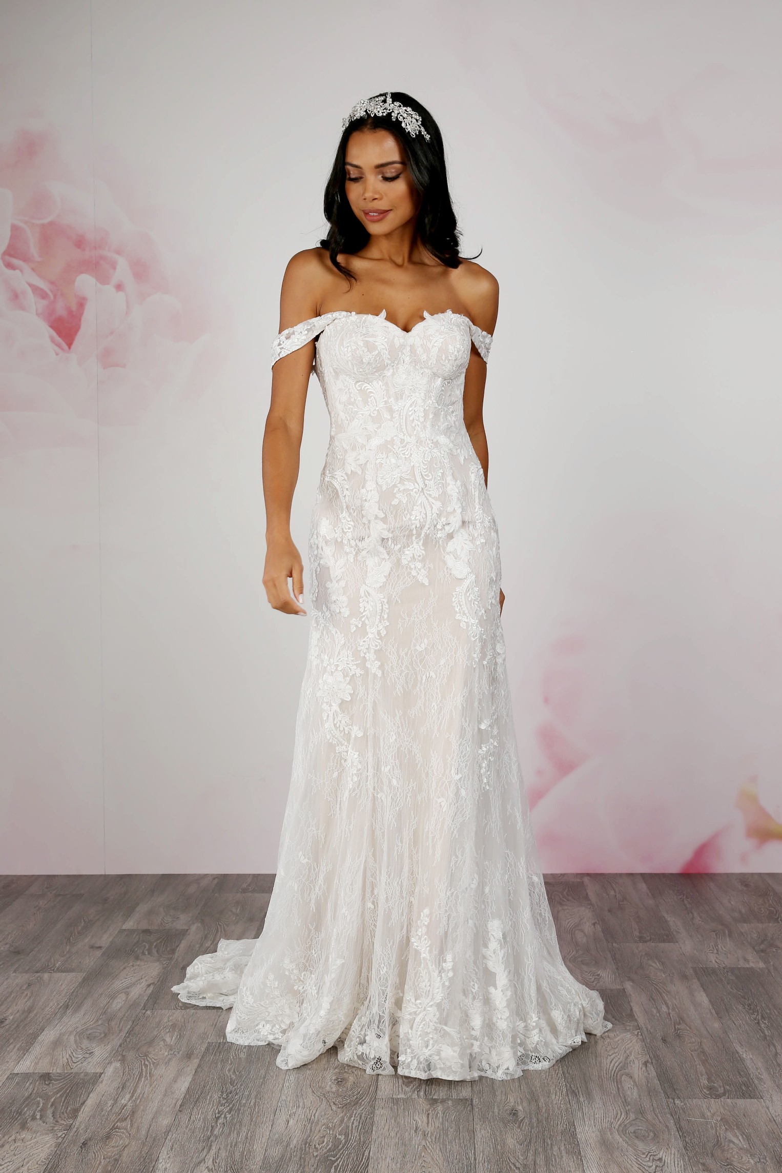 Decadent Lace Dress with Detachable Straps - Emma Bridals Decadent Lace Dress with Detachable Straps - Emma Bridals