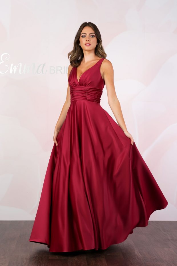 Satin Flare Dress - Emma Bridals