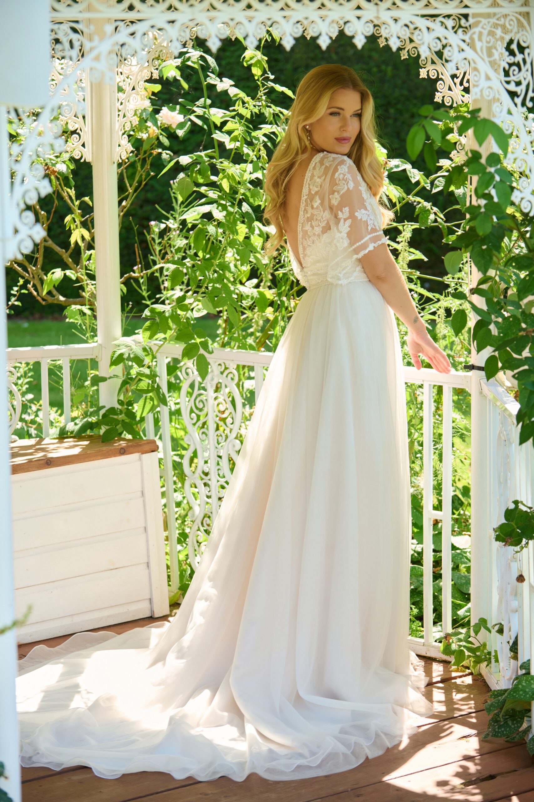 asos edition embroidered flutter sleeve wedding dress Handmade Wedding Veil with Floral Lace – Silvana Veil