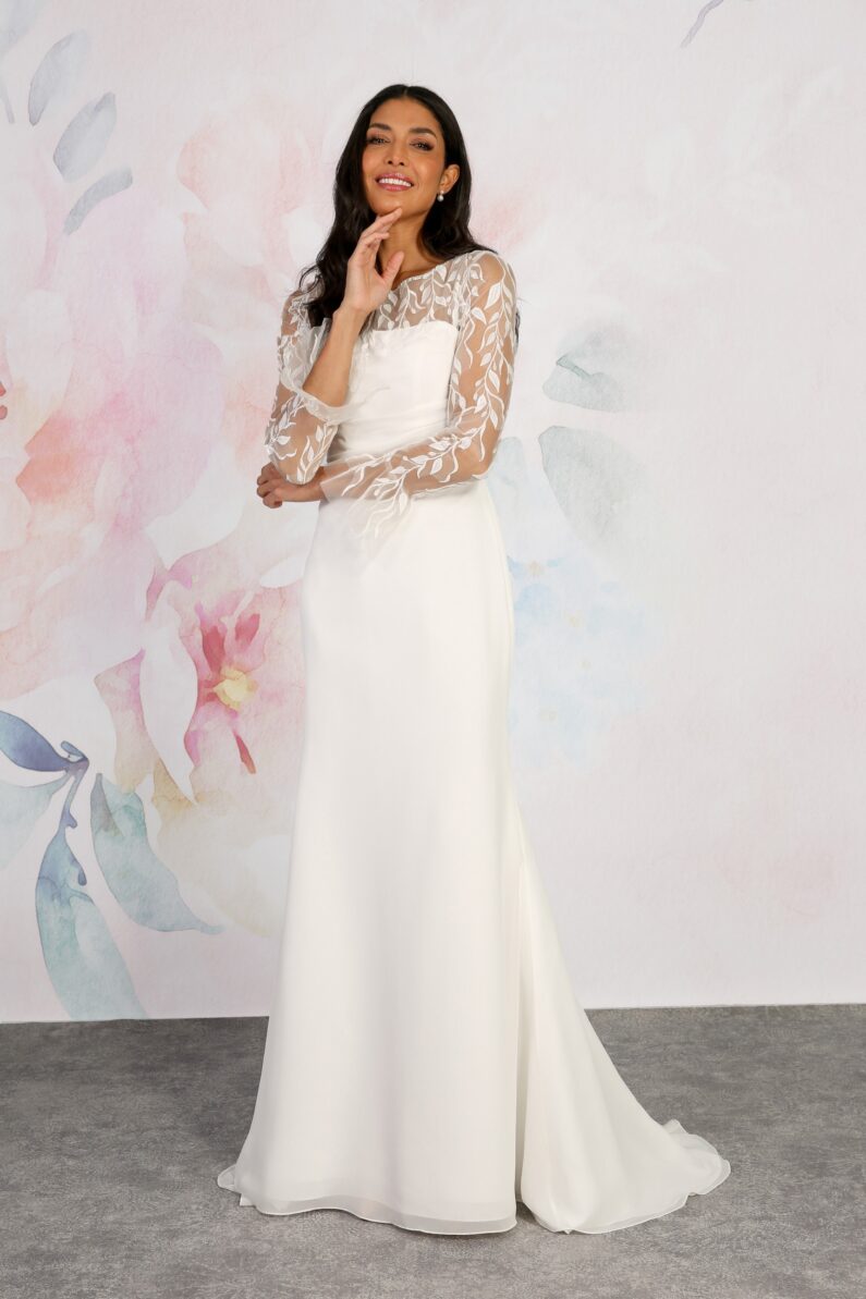 sachin and babi light blue dress A-Line/Princess Chiffon Lace V Neck 3/4 Length Sleeve Tea Length Solid