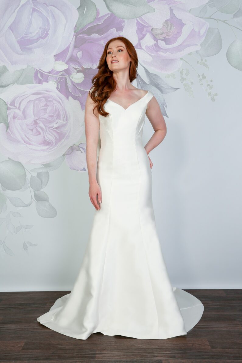 Slinky Mikado Fit and Flare Dress - Emma Bridals