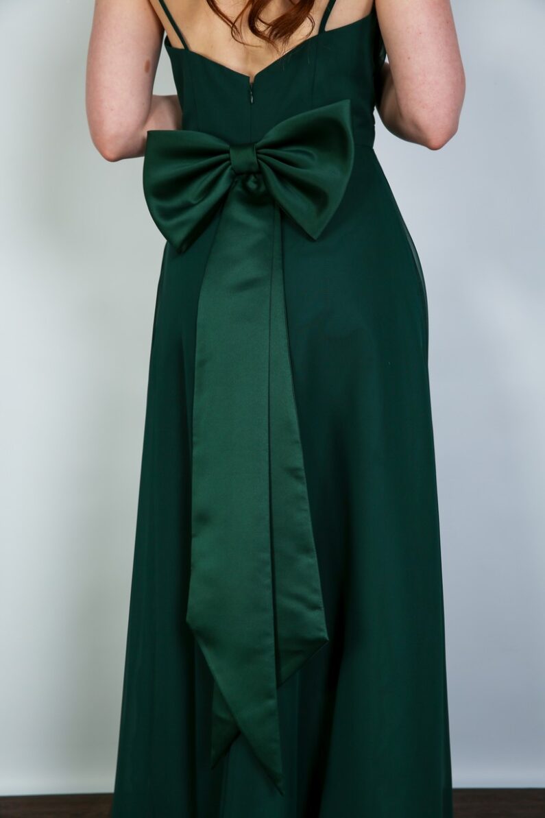 emerald green puff dress Pandy Satin Cowl Bridesmaid Dress main image 0